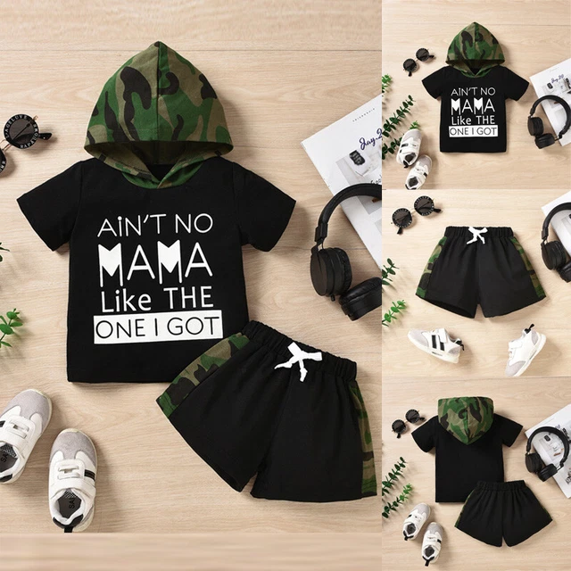 Abiti tuta neonato bambini neonati top con cappuccio pantaloncini set vestiti 2 pezzi