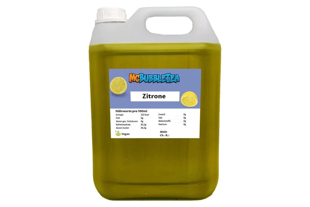 (7,99 EUR/l) Bubble Tea Sirup 5 Liter Zitrone Infusion/ Konzentrat 1:20