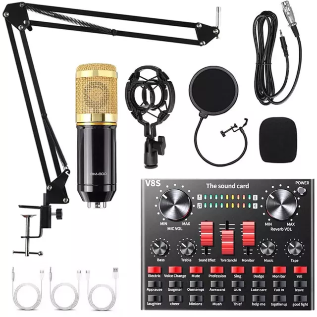 Kit d'enregistrement podcast mixage Equipement microphone capacitif