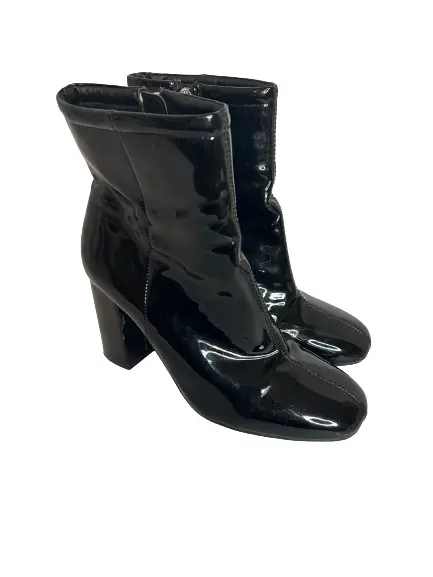 Urban Outfitters UO Black Patent Leather Ankle Boots Booties, Womens SZ 8