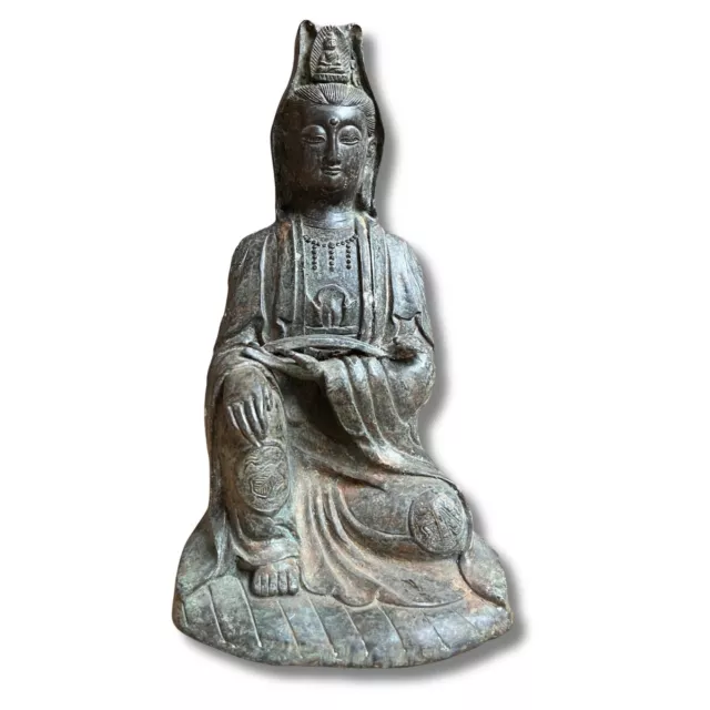 Buddha Figur Bronze Tibet Kwanyin Statue China Skulptur Guanyin AsienLifeStyle