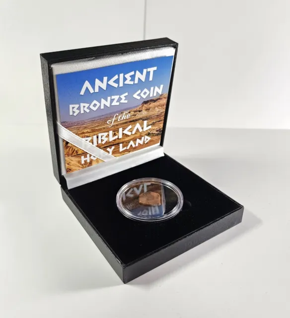 Ancient Bronze Coin of the Biblical Holy Land with Box