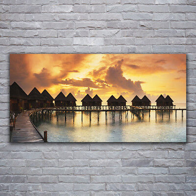 Tulup Image sur verre acrylique Tableau Impression 120x60 Maisons De Vacances Me