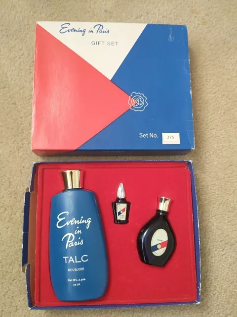 Evening In Paris Gift Set No. 375 Perfume, Cologne And Talc