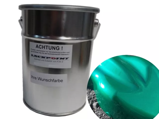 2 Litre Prêt à Pulvériser Peinture Base Eau Bonbons Vert 3 Métallique Lackpoint