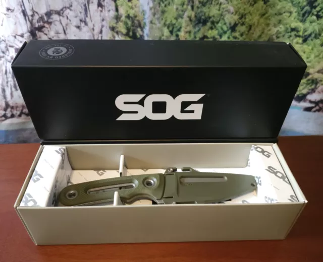 SOG Knives Provider FX Green G10 154CM Stainless Fixed Blade Knife - 17-35-01-57