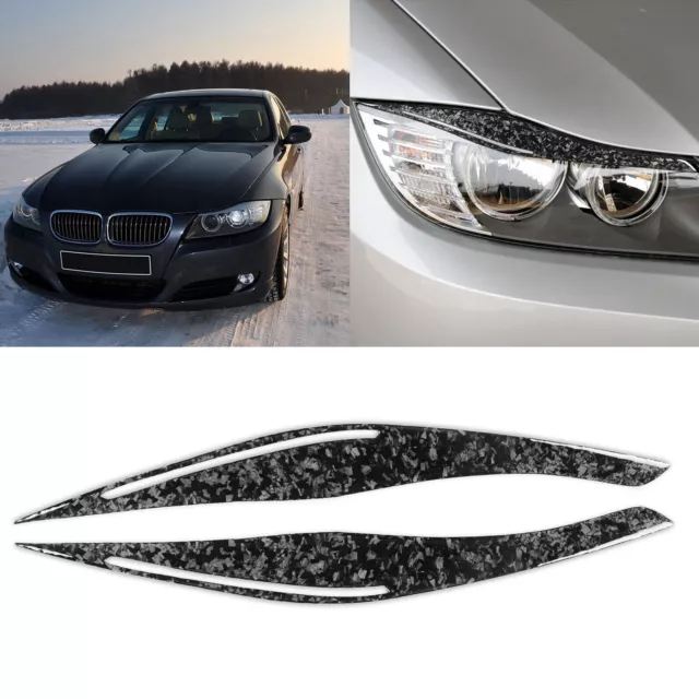 Paar Forged Kohlefaser Scheinwerfer Blenden Abdeckung für BMW E90 E91 2006-2012