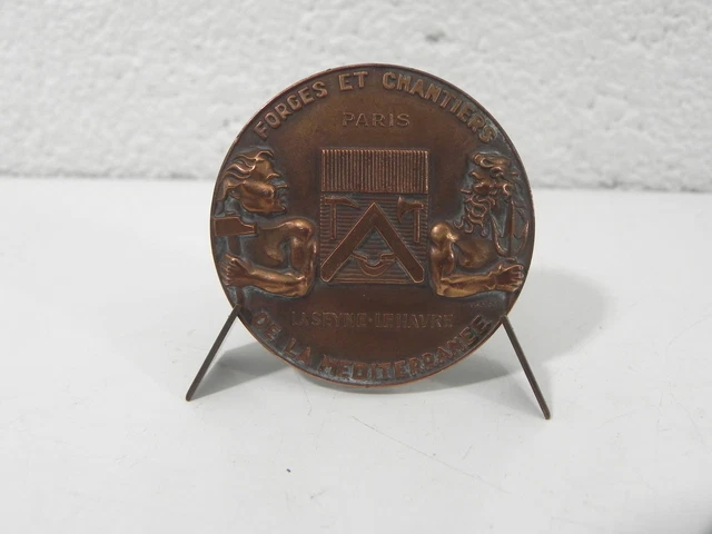 Médaille Ancienne Forges & Chantiers Méditerranée - Paris, La Seyne, Le Havre - Marine