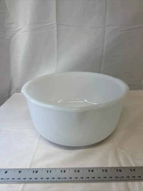 Glasbake Mixing Bowl Large 9.5" Sunbeam White Milk Glass 19CJ Vintage