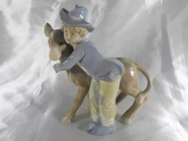 Figurine Garçon & Son Âne En Porcelaine Dans Le Gout De Royal Copenhague