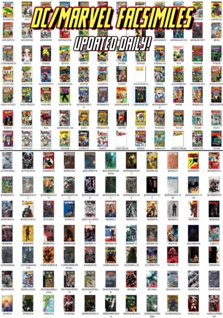 ALL DC MARVEL FACSIMILE KEY ISSUE Variants... choose GIANT list revised DAILY