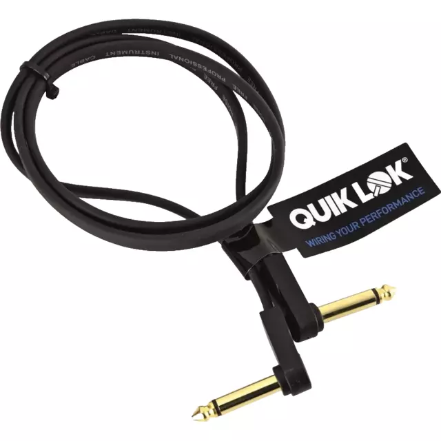 Quik Lok Cavo Patch Jack Mono Angolo 90° per Pedaliera Effetti Pedali 90 cm