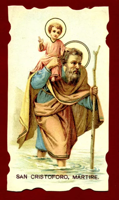 SANTINO SAN CRISTOFORO MARTIRE  IMAGE PIEUSE - HOLY CARD-  Heiligenbild