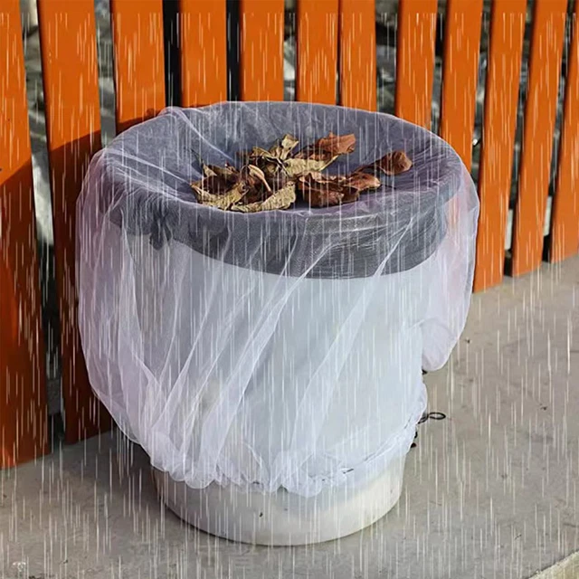 Rete per barile di pioggia, a prova di foglie, mantiene pulito, cortile, giardino, secchio per raccolta acqua,