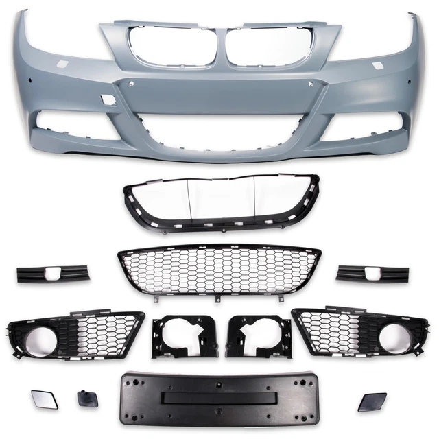 Pare-chocs Avant Sport Pack M Pour BMW Série 3 E90 Berline & E91 Touring Phase 2 (2008-2012) - ABS Prêt à Peindre, Avec Antibrouillards - 2