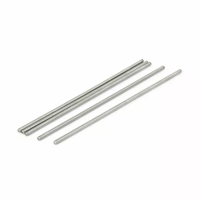 M4 x 160mm 0.7mm Pitch 304 Stainless Steel Fully Threaded Rod Bars 5 Pcs