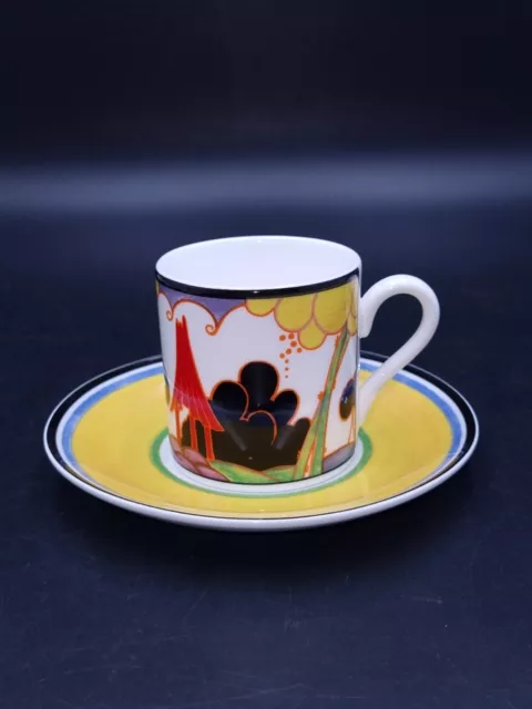 Wedgwood Clarice Cliff Café Chic Summerhouse Demitasse Coffee Cup&Saucer