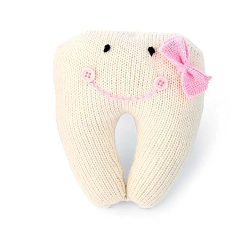 Knit Tooth Pillow, Pink, Small