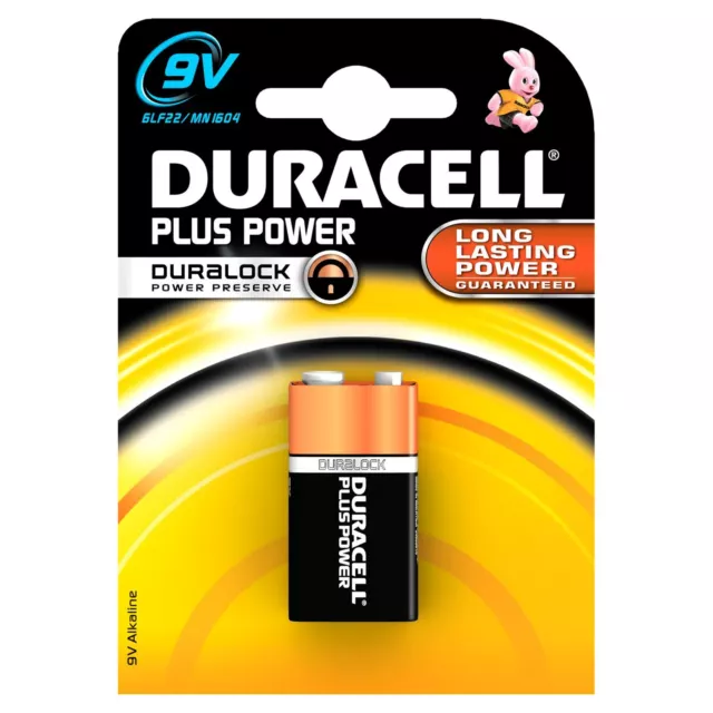 1 Pila Batteria Alcalina 9V Transistor 1,5 Vt 6Lr61 Mn1604 Duracell Plus Power