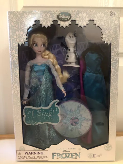 Disney Store Frozen Singing Elsa Doll Deluxe Sings Let It Go NIB