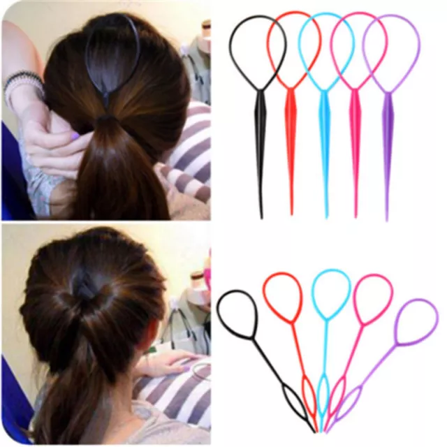 Flexible Topsy Tail Hair Ponytail Braid Maker Styling Loop Accessory Saloon Tool