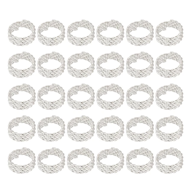 30 PIEZAS Anillo Para Mujer Rastas Perlas Mezclado Plata Joyería Cabello Barba