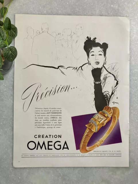 René Gruau 1947 Omega advertising vintage publicité illustration pub couleur