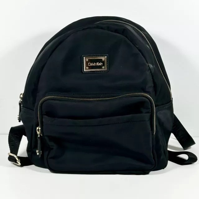 Calvin Klein Black Nylon Mini Backpack CK Purse  Bag With Straps