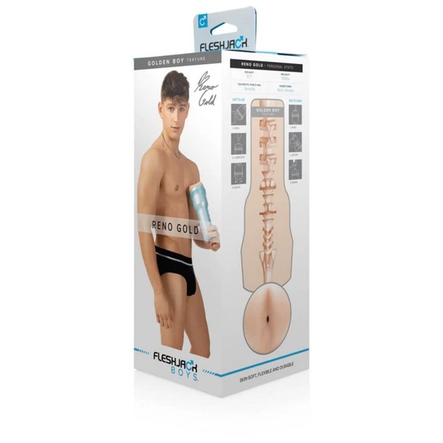 Fleshjack boys reno gold masturbatore maschile ano iper realistico nero in super