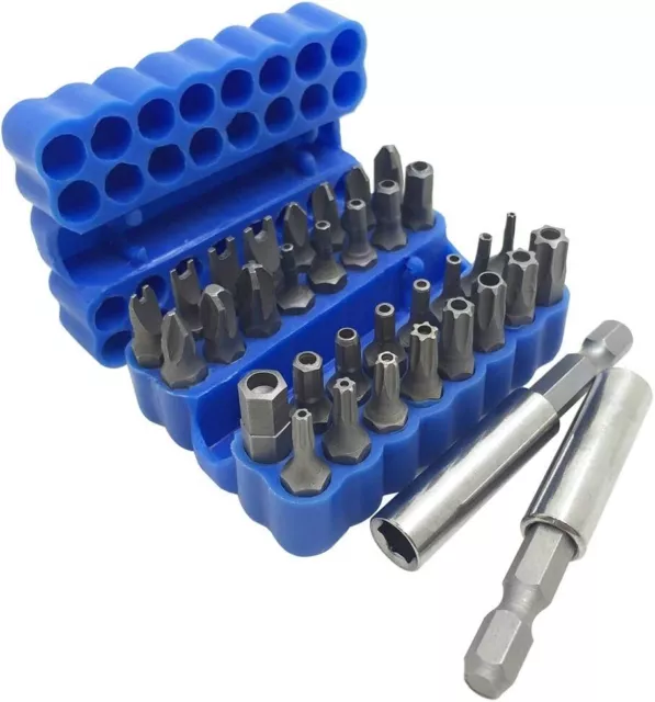 34Pcs Screwdriver Bit Set with Magnetic Extension BitHolder FineGood Security-AU