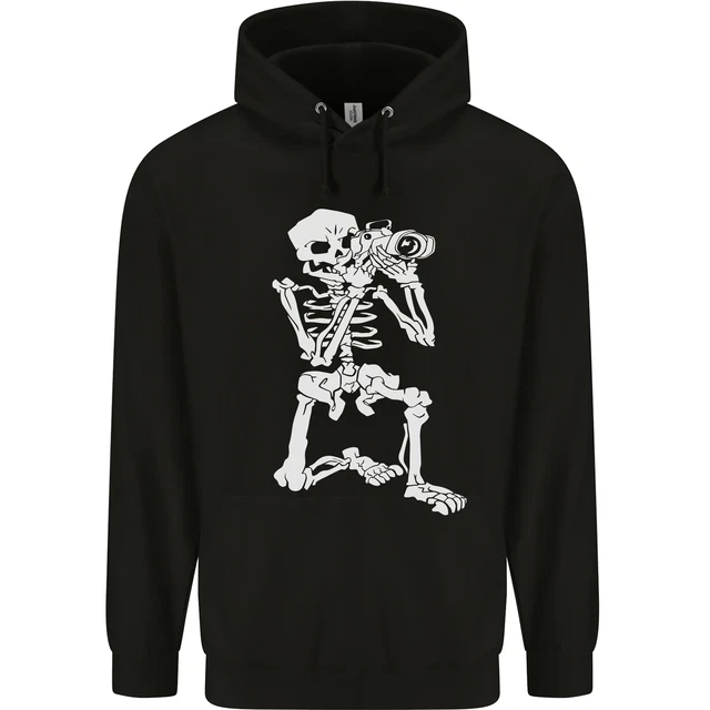 Skeleton Photographer Photography Childrens Kids Hoodie