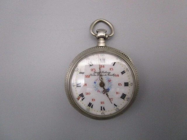 Montre à Gousset Ancienne En Argent Guillochée - Mariage, Monogrammée, Années 1890