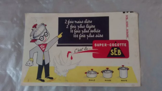 ANCIEN Buvard Publicitaire "COCOTTE SEB"