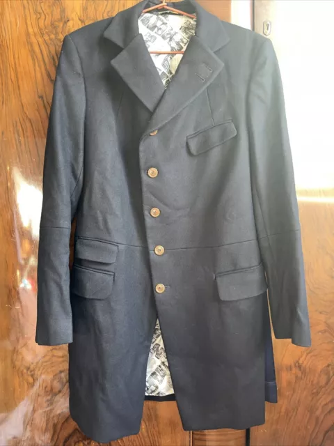 Vivienne Westwood Black Tailored Coat Size 50 Wool Cashmere Blend