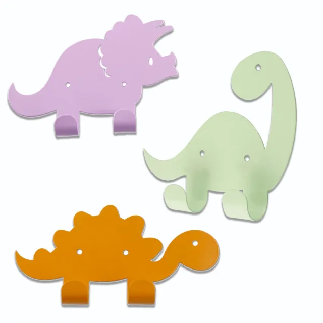 Kids Coat Hooks Dinosaur Door Wall Mounted Jacket Hanger Children Room Nursery