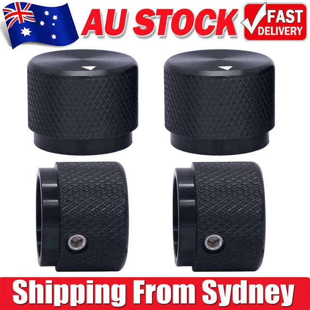 4PCS Guitar Knob,Black Aluminum Rotary Electronic Control Potentiometer Knob