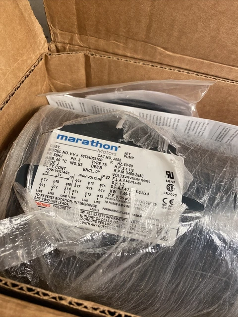 Marathon Motor 056T34D5370 56T34D5370D Motor 2 - 1-1/2 HP 3PH 3450/2850 RPM 56HJ