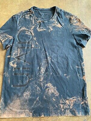 Calvin Klein ++T Shirt +Tg M ++Tie Dye+ Nero +Originale 100% +++ Hand Made