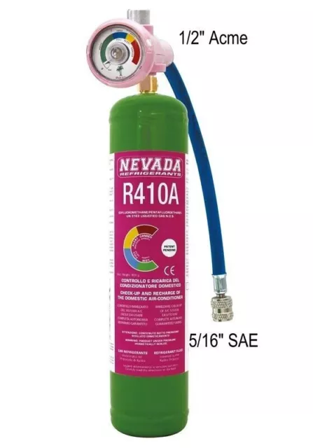 KIT COMPLET RECHARGE DE GAZ RÉFRIGÉRANT R 410a BOUTEILLE 800g 990 ml CLIMATISEUR