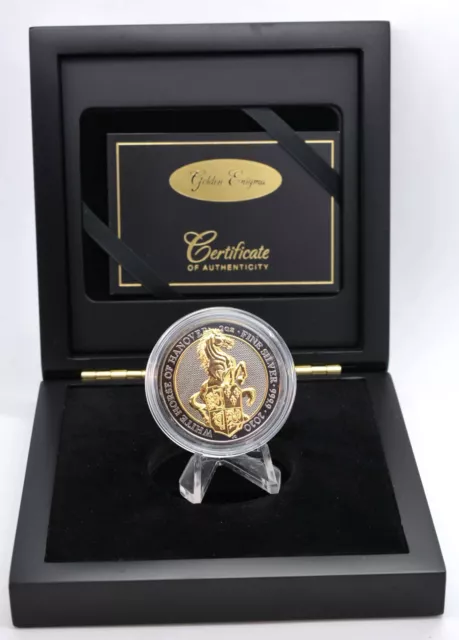 2 OZ Silber 2020 Queen Beasts White Horse of Hanover Golden Enigma