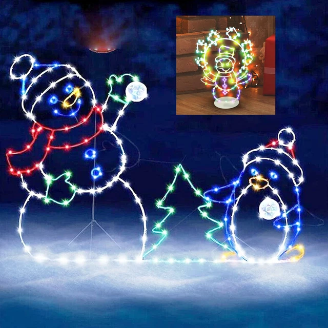 Zum Selbermachen Outdoor Pinguin Schneemann Beleuchtung LED Weihnachten Silhouette Gartenlampe Dekor.