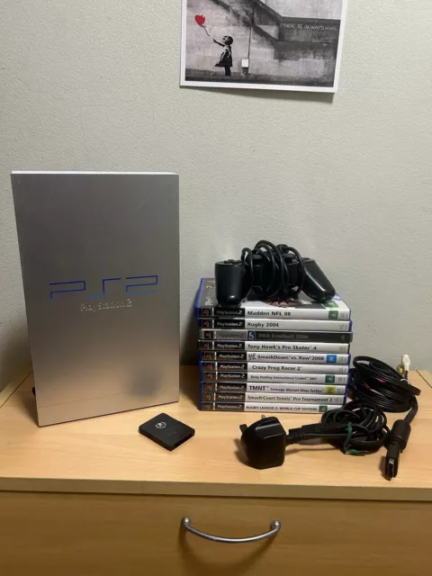 Sony PlayStation 2 Silver Console PHAT (PAL SCPH 50003) Bundle Tested