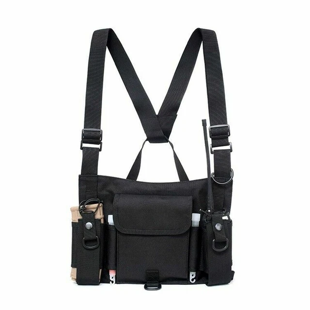 TACTICAL RADIOS POCKET Radio Chest Rig Bag Harness Front Pack Pouch ...