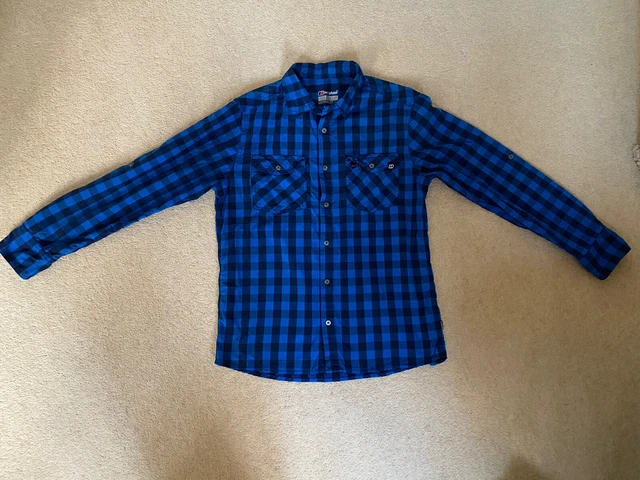 Camicia a maniche lunghe da uomo berghaus blu a quadretti argentium S manica piccola a rotelle