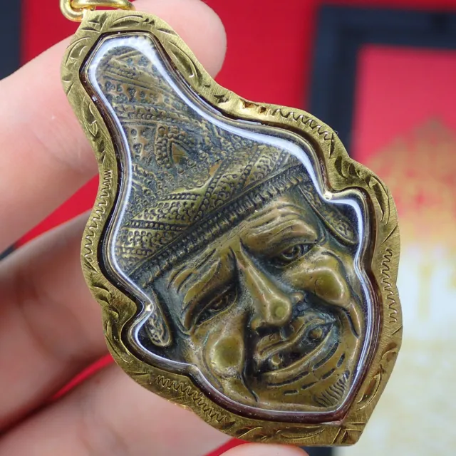 Hermit Lersi Thai Amulet / Lersi Head Holy Buddhism Talisman Wisdom Collect Rare