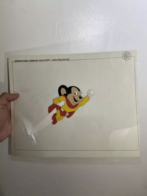 Vintage Mighty Mouse  Production Cel Cartoon Network Nickelodeon