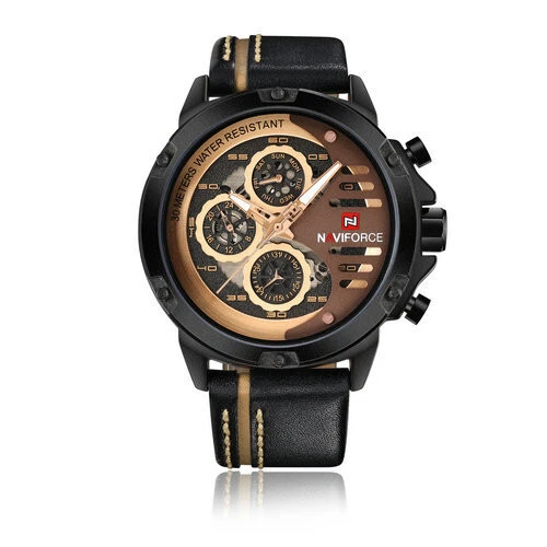 Fashion Water Calendar Belt Quartz Watch Men's Watch