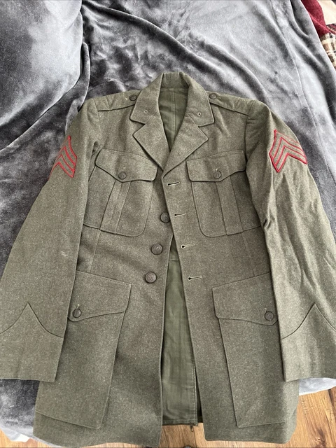 VINTAGE WW2 USMC Wool Dress Uniform Jacket 1940's World War II Size 36 ...