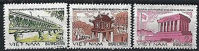 Vietnam 1984 Minr : 1491 - 1493 Bâtiment du pont de Hanoï Pont du Parlement