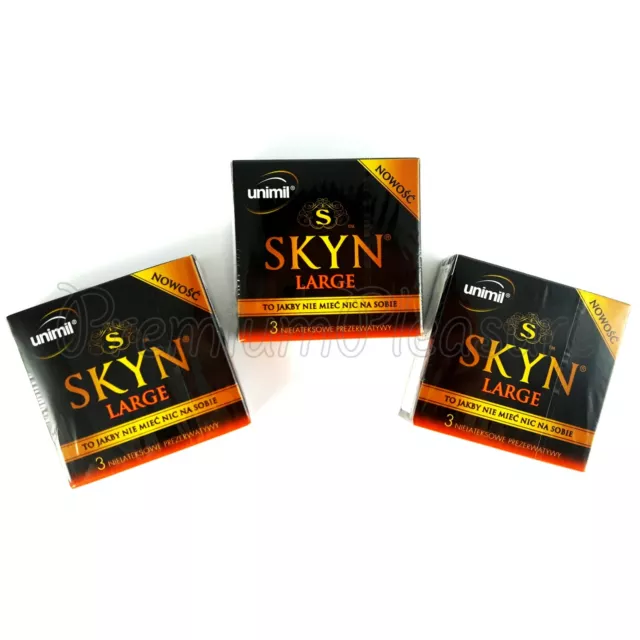 Skyn Large King Misura XL XXL Profilattici Latex-Freelarger Larga 3 Scatole Di 9